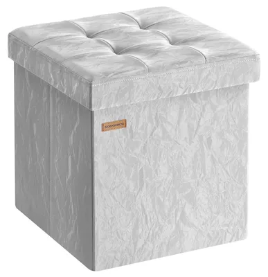Produktbild von SONGMICS Sitzhocker 38 cm, faltbar, mit Deckel, Kunstleder