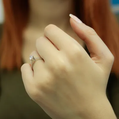 Produktbild von 0,31 Carat Solitär Diamantring 14 Karat Weißgold - 50 (15,90 mm)