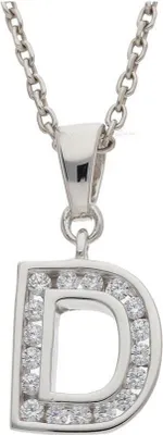 Produktbild von JuwelmaLux Anhänger Buchstabe D 925/000 Sterling Silber synth. Zirkonia JL10-02-2136