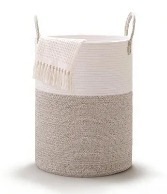 Image de Solidchoice - Panier à linge tressé avec poignée, 38 x 50 cm, pour vêtements et jouets