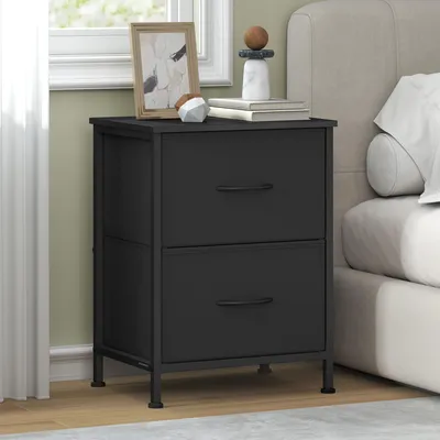 Produktbild von Kommode, Schrank, 2 Stoffschubladen, für Schlafzimmer, Flur, Wohnzimmer, schwarz