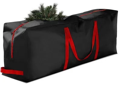Imagen del producto de Bolsa para el árbol de Navidad - 114 x 38 x 51 cm - Tejido Oxford 600D - Impermeable y resistente a los rayos UV - Con cremallera y asas para transportar - Color negro