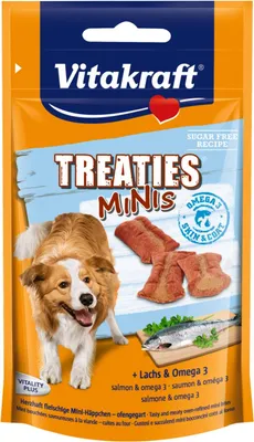 Produktbild von Vitakraft Hundesnack Treaties Minis Lachs & Omega - 8 x 48g
