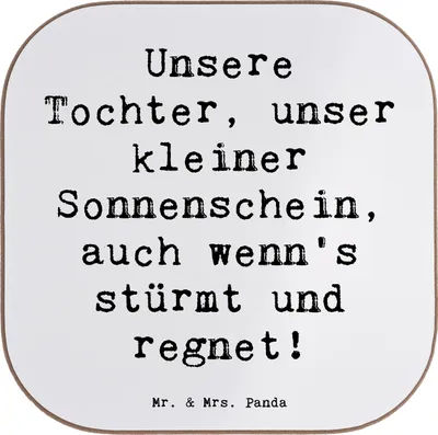 Produktbild von Mr. & Mrs. Panda PErsonalisierte Bierdeckel Tochter Sonnenschein - Weiß - Geschenk, Optimismus, Bindung, Geburtstage, Glasuntersetzer, Liebe, Freude, Einfallsreichtum