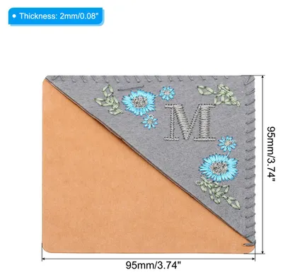Produktbild von Personalized Gesticktes Lesezeichen Ecke Niedliche Blume Filz Gen?ht Dreieck Buch Marke Seite Marker fš¹r Frauen M?nner Buchliebhaber Lehrer Grau Buchstabe M