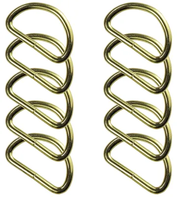 Produktbild von 10 stabile Halbringe D-Ringe Metallring Halbrund Ring Größen- /Farbwahl, Farbe:gold, Größe:38 (32) x 22 x 3 mm