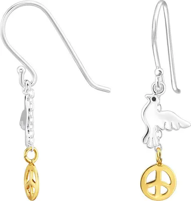 Produktbild von Peace Ohrringe mit Friedenstaube: 925 Silber Ohrhänger
