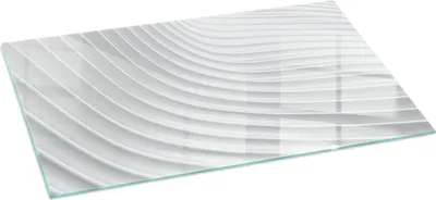 Obrázok produktu pre Sklenená základná doska pre 120x60 cm - kachle - krbové sklo - ochranné sklo - ochranná doska proti iskrám - ohňovzdorná sklenená základná doska - ochranná doska proti teplu - ochrana sklenenej základne - vlny jemných línií