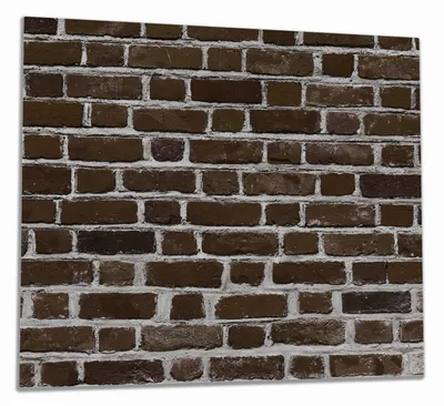 Produktbild von Wallario Herdabdeckplatte aus Glas, Größe 60 x 52 cm 1-teilig, Motiv Ziegelsteinwand in braun - Backsteine