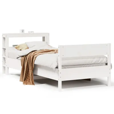 Produktbild von vidaXL Massivholzbett ohne Matratze Weiß 75x190 cm Kiefernholz