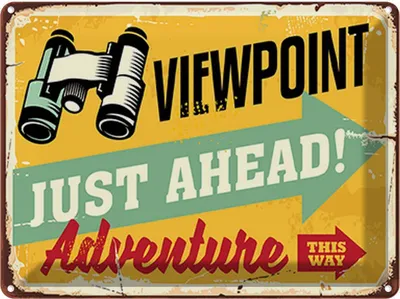 Produktbild von vianmo Blechschild 30x40 cm Viewpoint Adventure this way Warnschild Hinweisschild Sicherheit Vorsicht