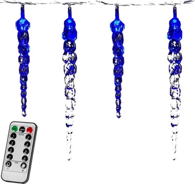 Immagine prodotto di Luci di Natale, ghiaccioli, 40 LED, blu, telecomando