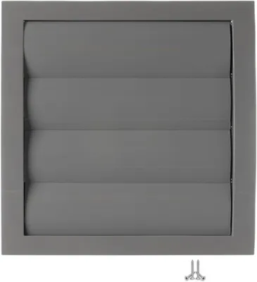 Produktbild von Luftgitter mit Lamellen, 190 x 190 mm, Durchmesser 125 mm, Grau, Für Innen und Außen