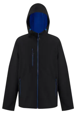 Image de Regatta - Veste softshell à capuche « Navigate » pour homme FK3122 (M) (noir/bleu roi)