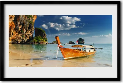 Produktbild von Bild 60x40 MDF-Rahmen Wandkunst Boot Sea Landschaft