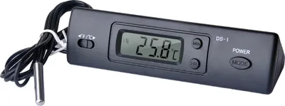 Image de Mini-thermomètre, autothermomètre électronique numérique, thermomètre multifonction pour l'intérieur et l'extérieur, affichage de l'heure et de la température avec sonde