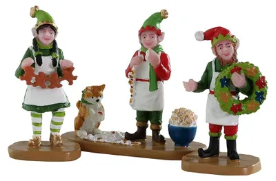 Immagine prodotto di Set di 3 elfi artigianali di Natale