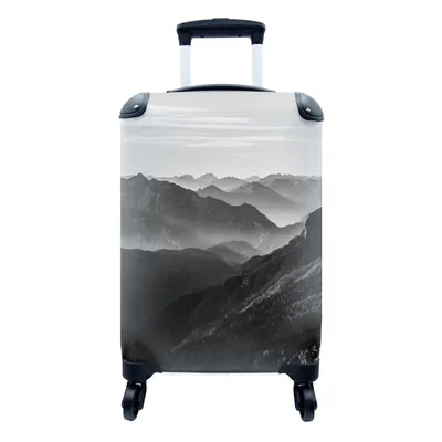 Produktbild von MuchoWow® Koffer Handgepäck Trolley Rollkoffer Kleine Reisekoffer mit 4 Rollen - Berge - Natur - Nebel - Cabin Size < 55x40x23 cm & 55x40x20 cm - Fotokoffer - Kabinenkoffer - Boardgepäck - Reise-Box - Reisekoffer - Reisegepäck - Koffer mit Bild - Trolley für Kinder