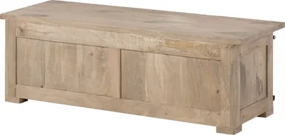 Produktbild von MASSIVMOEBEL24 Garderobenbank Mango 120x45x40 whitewash lackiert RAILWAY #3011