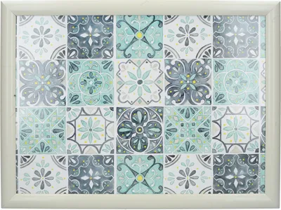 Produktbild von CREATIVE TOPS Cushioned Chafing Tray, 44 x 34 cm, Kacheldesign, Farbe White und Türkis