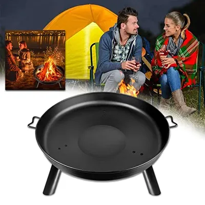 Produktbild von TRMLBE Fire Bowl Ø80cm Okrúhla ohnisko s vodotesným ochranným krytom Multifunkčné kovové ohnisko pre vnútorné a vonkajšie grilovanie Vykurovanie drevom
