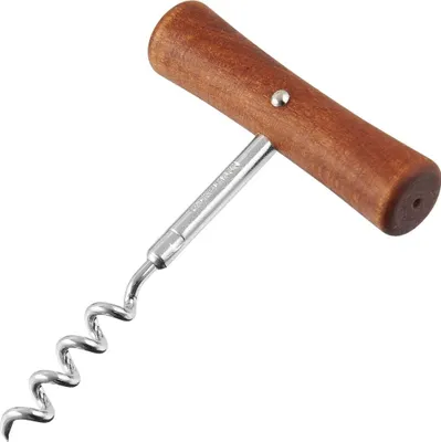 Produktbild von Fackelmann Korkenzieher WOODY, Weinöffner in schlichtem Design, hochwertiger Korkenheber mit Holzgriff (Farbe: Silber/Braun)