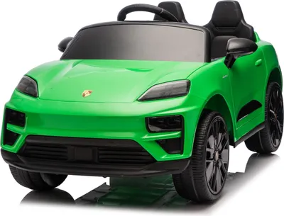Produktbild von Elektrisches Ride-on-Auto Porsche Macan 12V, lizenziert, mit Hinterradantrieb (einsitzig), grün, Lithium-Batterie, breiter Sitz, gefederte Achsen, 2,4-GHz-Fernbedienung, MP3-Player mit USB/AUX-Eingang, LED-Beleuchtung