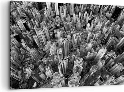 Produktbild von Bild auf Leinwand - Leinwandbild - Einteilig - Wolkenkratzer mit Berge - 100x70cm - Wand Bild - Wanddeko - Wandbilder - Leinwanddruck - Bilder - Wanddekoration - Leinwand bilder - AA100x70-4453