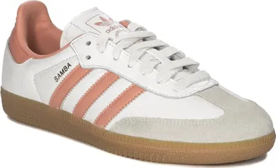 Produktbild von Adidas Samba OG 3 Streifen Retro Damen Ledersneaker in Weiß Pink – 6.5 UK - 40 EU - 8 US / White Pink