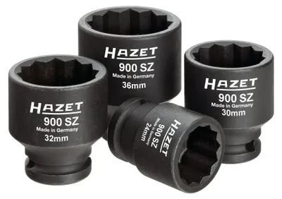 Obrázok produktu pre HAZET 900SZ/4, Súprava zásuvky, 1/2", Metrické / imperiálne, 4 hlava/hlavy, 12.5 mm, 1/2"