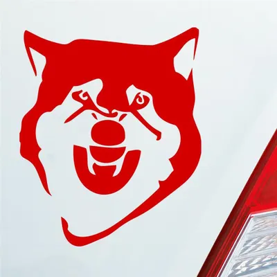 Produktbild von Auto Aufkleber Böser Husky angry Dog Tier Hund 12x10 cm Rot Sticker Heckscheibenaufkleber