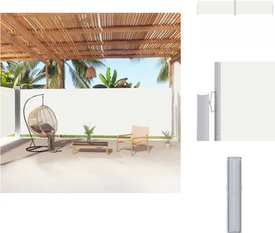 Obrázek produktu pro vidaXL Boční výsuvná markýza krémová 200x1000 cm - Slunečníky a slunečníky