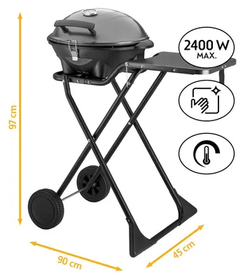 Zdjęcie produktu dla Grill elektryczny składany - moc 2400 watów - powierzchnia grillowania 139,2 cm²