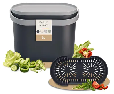 Imagen del producto de GARANTIA NOVA cubo para residuos orgánicos 8 litros gris grafito / gris piedra
