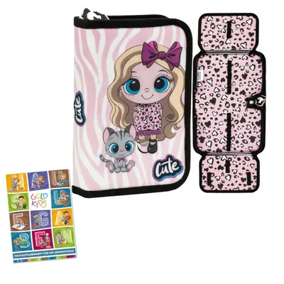 Produktbild von Goldkids - Federmäppchen 1 Fächer - Mäppchen für Mädchen und Jungen - Federmappe 1-Fach Federtasche - Schulmäppchen und Hausaufgabenheft Best Frieends