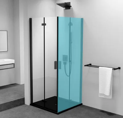 Produktbild von Polysan ZOOM BLACK Duschfalttür 900 mm, Links, Klarglas