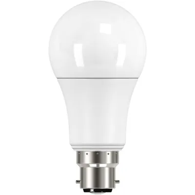 A white LED light bulb with a silver base, isolated on a white background.