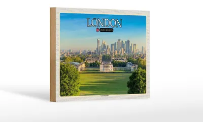 Produktbild von Holzschild Städte Greenwich Park England London 18x12 cm Dekoration