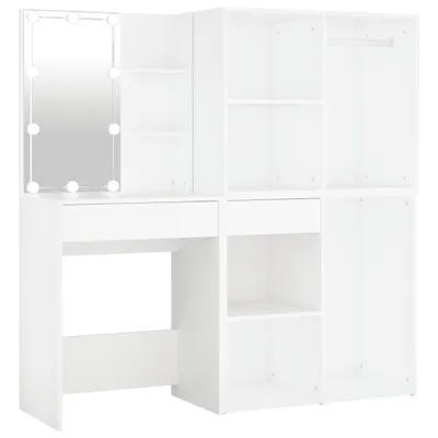 Immagine prodotto di Toeletta LED con 2 Armadietti in Legno Multistrato Bianco