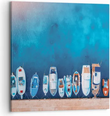 Produktbild von Bild auf Leinwand - Leinwandbild - Einteilig - Hafen Hafen £ódŸ - 70x70cm - Wand Bild - Wanddeko - Wandbilder - Leinwanddruck - Bilder - Wanddekoration - Leinwand bilder - Wandbild - AC70x70-5081