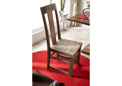 Produktbild von MASSIVMOEBEL24 Stuhl Sheesham 45x47x110 grau geölt NATURE GREY #122