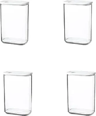 Produktbild von Mepal | Modula Vorratsdose Set – 4 Stück | 2000 ml | transparent/weiß | stapelbar & luftdicht | ideal für frische Lebensmittel
