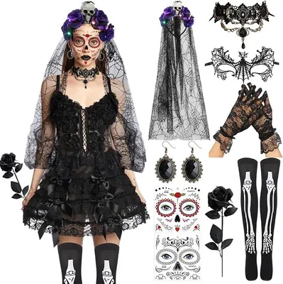 Image de Masque d'Halloween avec LED et squelette - Accessoire de tête effrayant - pour cosplay, Halloween et fêtes
