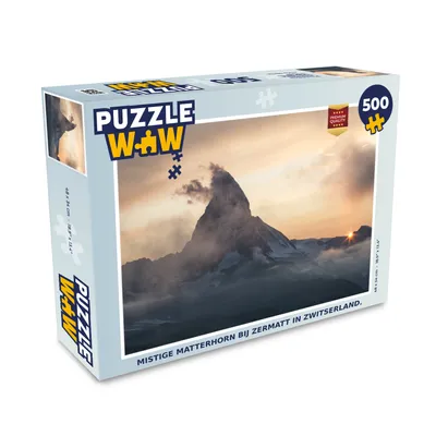 Obrázok produktu pre MuchoWow® Puzzle 500 ks Zahmlený Matterhorn pri Zermatte vo Švajčiarsku.