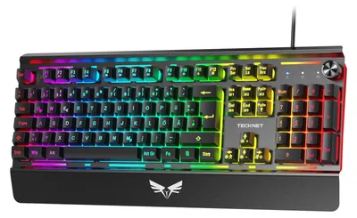 Produktbild von Gaming Tastatur Metallgehäuse Membrantastatur mit Lautstärkeregler