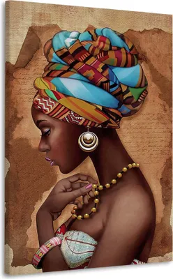Produktbild von Beautiful African Women Leinwandbild Wandbild Kunst Deko XL: 80x120x2cm