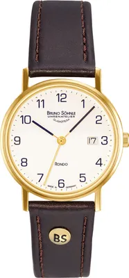 Produktbild von Bruno Söhnle 17-33106-921 Damen-Armbanduhr, Gold-Gehäuse, Leder-Armband