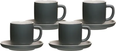 Produktbild von Ritzenhoff & Breker JASPER Espressotasse mit Untertasse 100 ml 4er Set grau