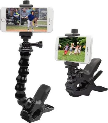 Image de Support de téléphone de bureau à pince, noir, pour iPhone