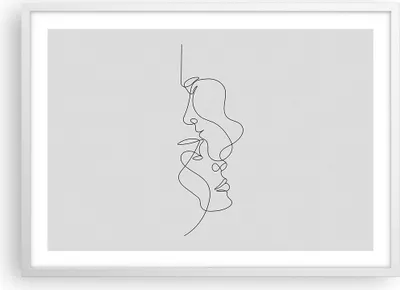 Produktbild von Gerahmtes Poster - Weißer Rahmen - Stück Linear Paar - 70x50 cm - Wand Bild - Wanddeko - Wandbilder - Kunstposter - Wandposter - Bilderrahmen - Bilder - Kunstdruck - Wanddekoration - P2WAA70x50-4895